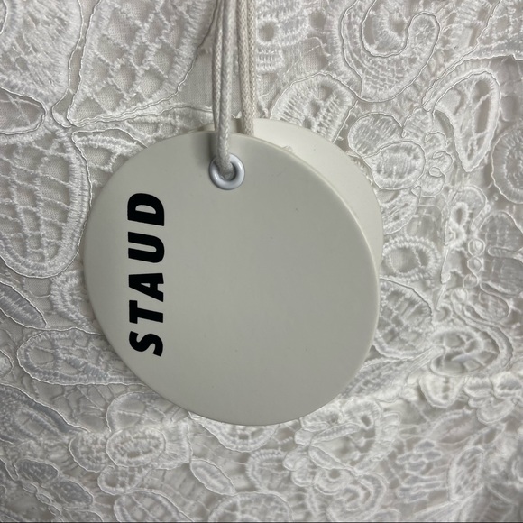 NWT STAUD Size 8 Beth White Lace Mini Dress Long Sleeve Square Neck $425 - Picture 4 of 7